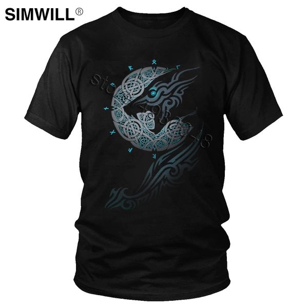 

ragnarok moon viking футболка мужской повседневная короткие рукава мягкий хлопок футболки crew neck valhalla odin wolves tee slim fit top