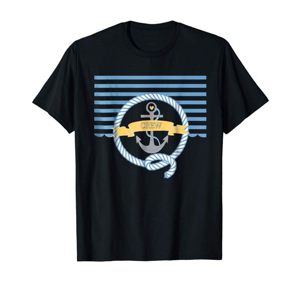 

nautical stripe anchor blue - crew t-shirt