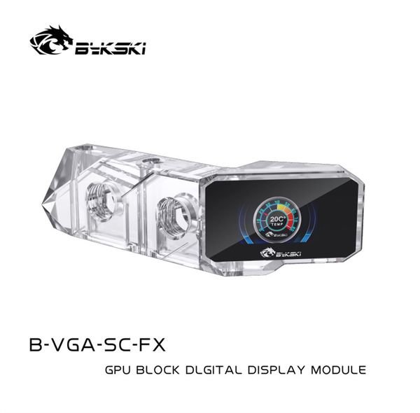 

fans & coolings bykski vertical mounting mould bridge module for gpu block + digital thermometer lcd colorful screen b-vga-sc-fx