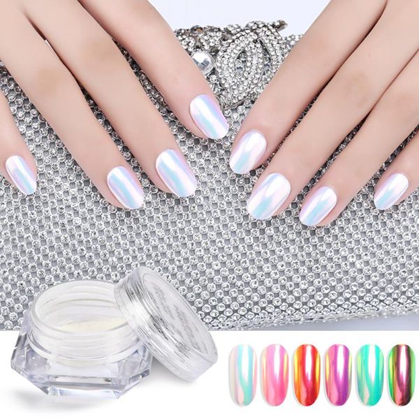 

nail glitter 0.2g mirror diy pigment mermaid art decoration dust chrome powder super smooth gradient color, Silver;gold