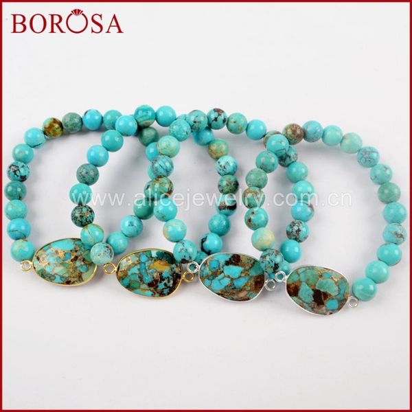 

beaded, strands borosa 2/3pcs handmade druzy bracelets,natural copper turquoises faceted with 8mm natural blue bead adjustable bracelet g162, Black