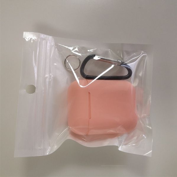 

100pcs for apple airpods cases silicone soft ultra thin protector airpod cover earpod case anti-drop with hook retail box dhl shipping