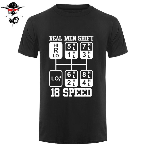 

real men 18 speed funny truck driver tee shirt summer t-shirt