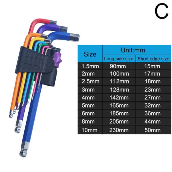 

9pcs hex allen key wrench set inner hexagon torx spanner screwdriver repair tool c90a