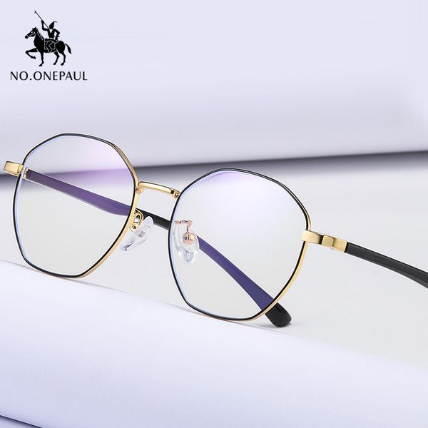 

sunglasses no.onepaul light ray blocking glasses frames clear lens eyewear vintage retro round metal spectacles frame women men anti blue, White;black