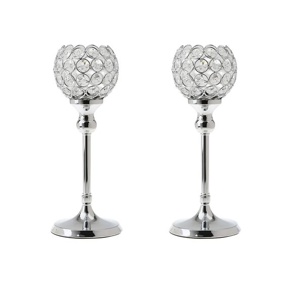 

2pcs 30cm globe pillar votive candle holder wedding banquet centerpiece