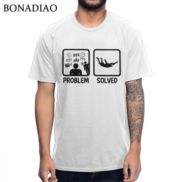 

round collar funny skydiving parachuting problem solved t shirt awesome healthy cotton tee shirt