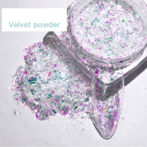 

nail art holographic mix laser snow velvet powder fantasy high flash brocade powder nail 3d sequins polish decorations for, Silver;gold