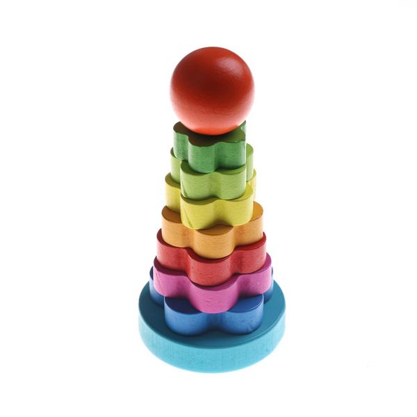 

rainbow tower кольцо деревянные игрушки детские детские stacking складывают nest learning образование дети подарочные bbyedu homebag