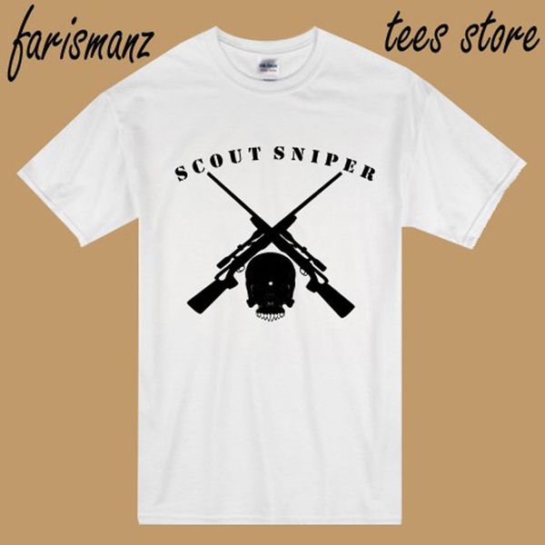 

2019 new scout sniper firearms logo men's white t-shirt size s to 3xl