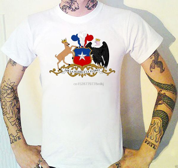 

new fashion 100% cotton for man shirts chile coat of arms t-shirt. chilean emblem t shirt dress