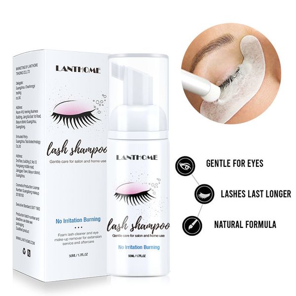 50мл Professional Eye Lashes Пена для макияжа уборщик Индивидуальные наращивание ресниц Cleanser Шампунь Ресницы для снятия макияжа 30sets