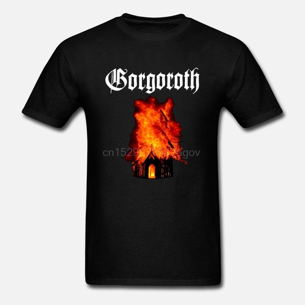 

gorgoroth men's church fire t-shirt black casual men o neck t shirt tee shirt(2