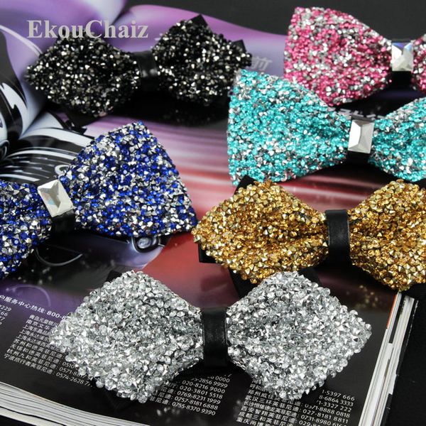 

festival christmas pajaritas bowtie imitation crystal noeud papillon homme bow ties wedding neckwear la corbatas gravatas gola, Black;gray