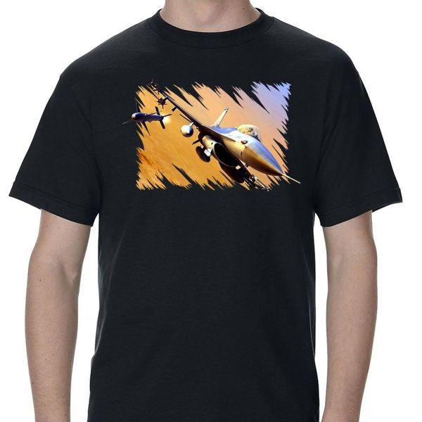 

f-16 falcon missile away t-shirt new fashion brand men cartoon hip hop shirt homme t shirt tee shirts