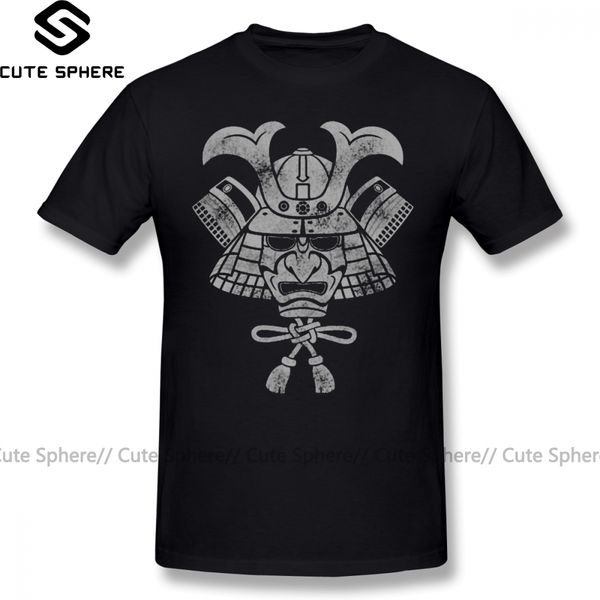 

japanese feudal t shirt samurai helmet t-shirt mens cotton tee shirt funny streetwear short sleeves plus size graphic tshirt
