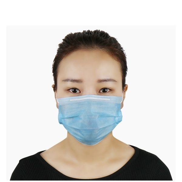 

1 shipping retail 100 50 box pcs blue 3 ply mask face mask earloop non woven fabric prevent #5441