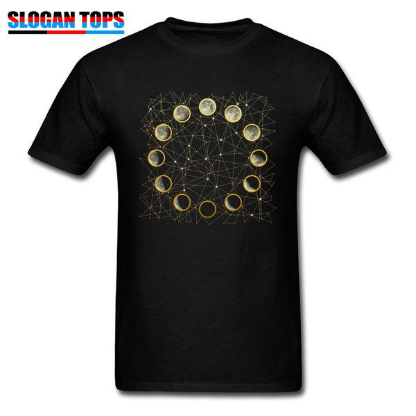 

shirts for man funky t-shirt guys tees the moon phases geek chic clothes mens black tshirt stars sky print streetwear cotton