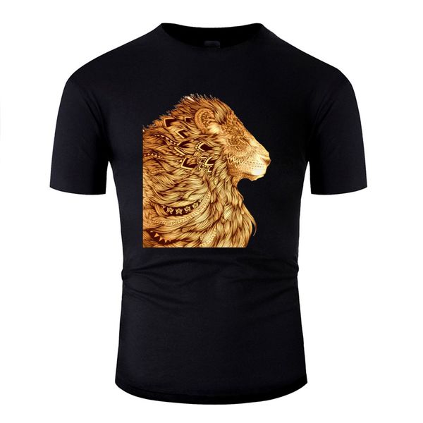 

customize golden lion tshirt man comical men's tshirts clothing 2020 plus size s-5xl camisas shirt quality