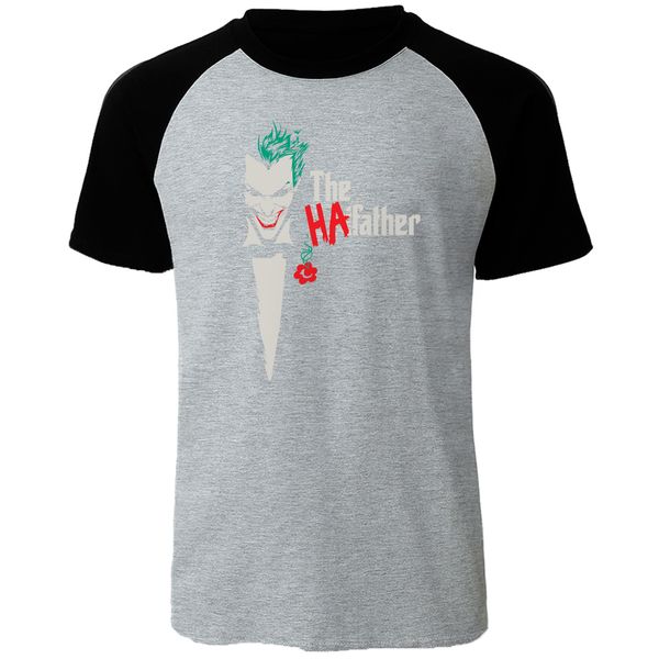 

the ha father letter printed t-shirt fashion summer cotton t shirt mens casual harajuku joker raglan short sleeve men tee