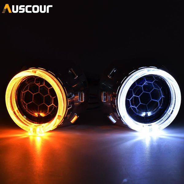

2.5 inch led running lights angel eyes honeycomb projector lens silver shrouds for projector mask hid xenon headlight car