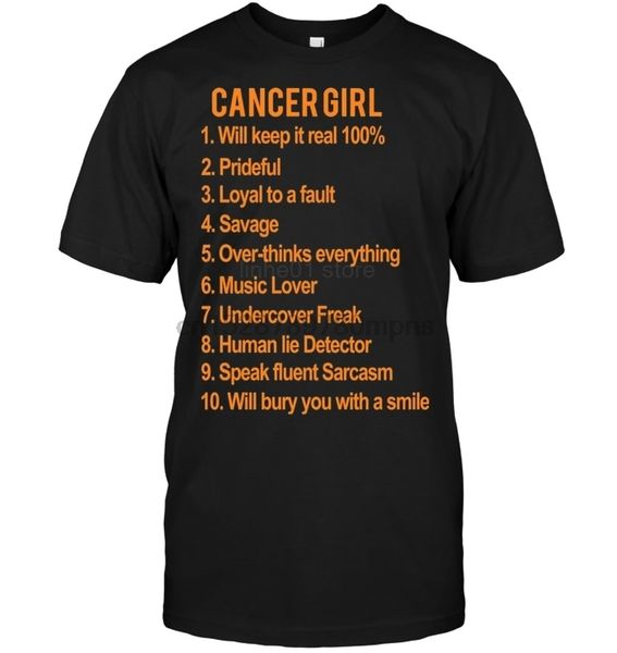 

2020 brand cancer girl will keep it real 100% 2020 summer men short sleeve t-shirt