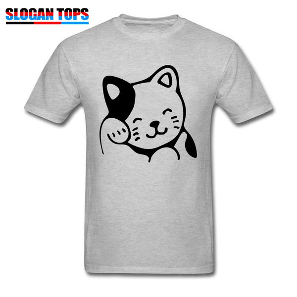 

kawaii tshirt мужчины футболка кошка уход топы treasure cat печать tshirt лаки happy new year одежда простой повседневный хлопок тис