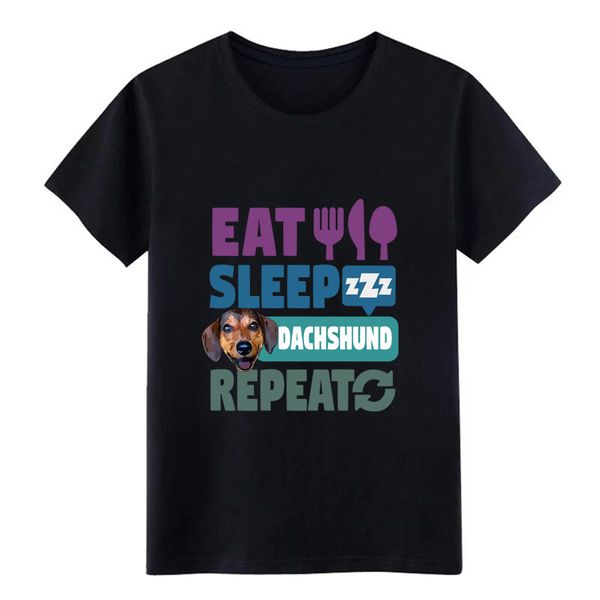 

eat sleep dachshund repeat dog face dog t shirt men create tee shirt o neck streetwear anti-wrinkle casual spring autumn tshirt
