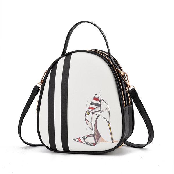 

cartoon pattern women pu leather small handbags casual fashion designer ladies phone bag shoulder girls round bags more packets