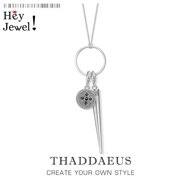 

charm necklace cross & cone,2020 spring brand fashion vintage jewelry 925 sterling silver bijoux gift for women men