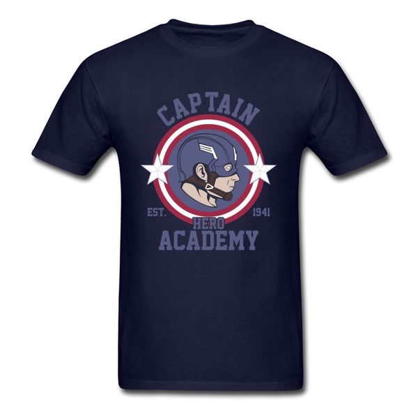 

captain academy t shirt captain america t-shirt men tshirt cotton fabric superman hero tees crew neck slim fit tees