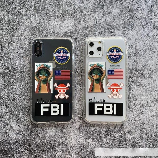 

fbi luffy for iphone11pro phone case xs max card pass 8plus one piece xr transparent 7