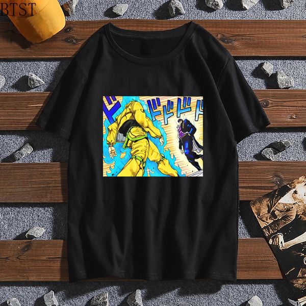 

japan anime jojo bizarre adventure t shirt men harajuku cartoon t-shirt casual funny summer lovers with short sleeves