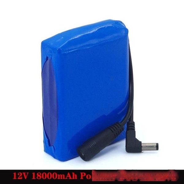 

battery packs smallden 12.6v 18000mah polymer lithium battery pack 12v 18ah for led light alarm cctv cam monitor dc 5.5*2.1mm