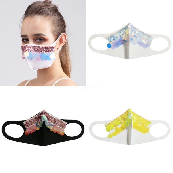 

fasion bling wasable mask care sield sun color gold elbow sequins dener party masks siny mask#223#955, Black