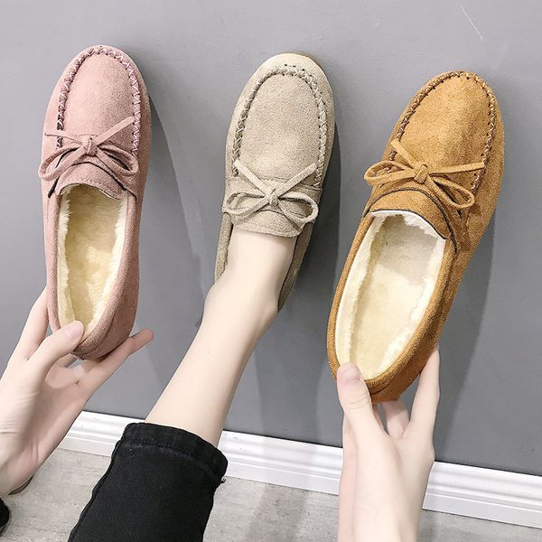 

winter and autumn new women loafers warm leisure pregnant women's casual shoes cotton fur slip-on ladies flat shoes 8891-1, Black