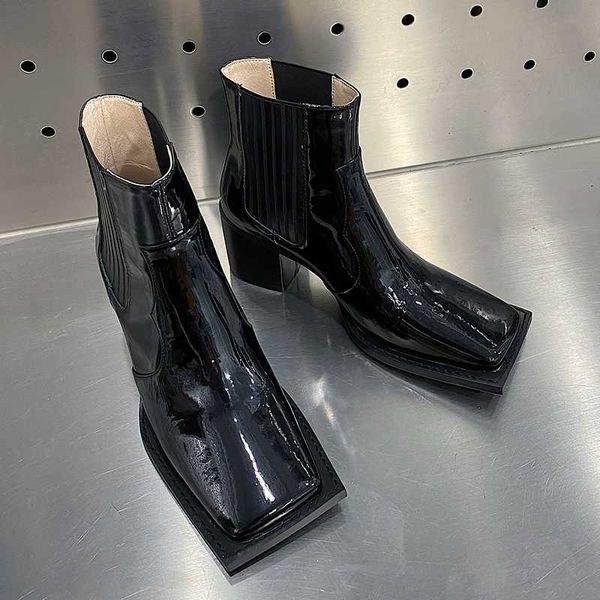 

sklfgxzy unique design genuine leather ankle boots women boots special toe cap fashion new winter women shoes, Black