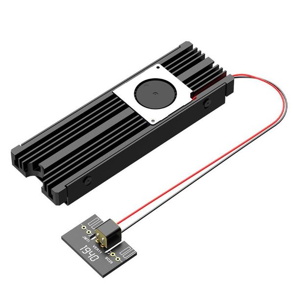 

xt-xinte cooler fan nvme ngff m.2 heatsink cooling turbofan ssd aluminum alloy heat sink m2 ssd adapter sata 15pin