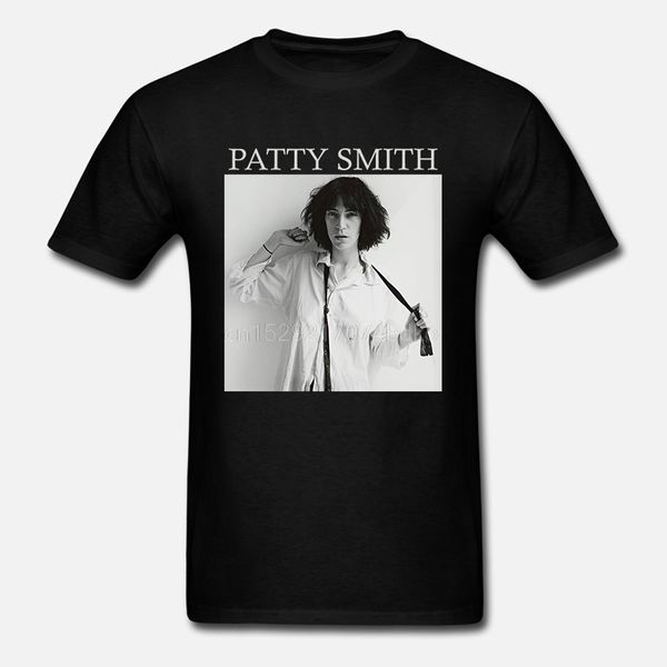 

new patti smith punk rock music singer men black t-shirt sz s - 3xl