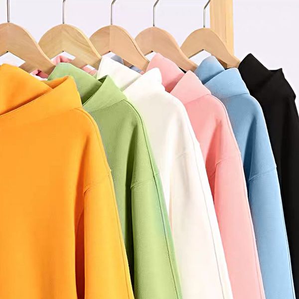 

women's hoodies & sweatshirts 2021 woman plus size clothes solid cotton loose big, Black