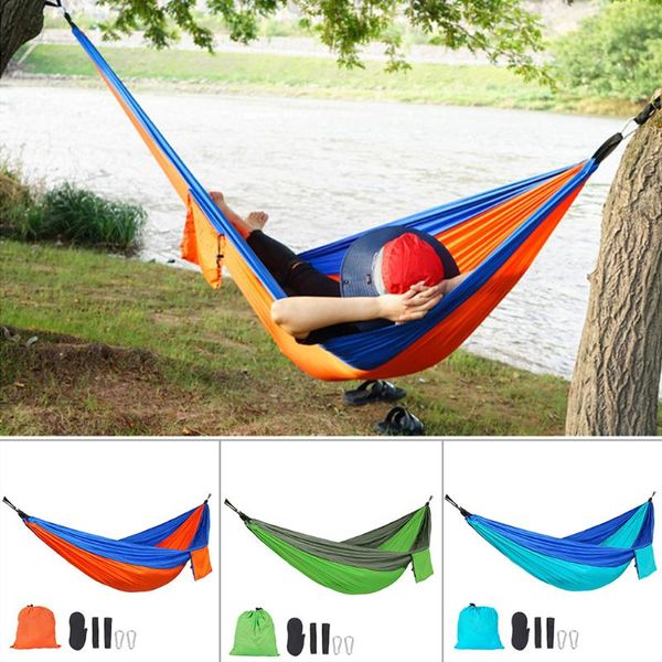 

200kg high capacity camping hammock outdoor garden single double hanging bed swing chair bed seat 268*135cm set