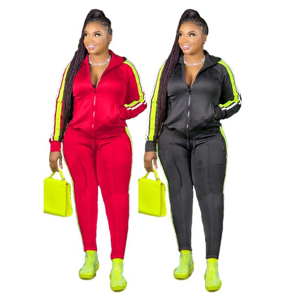 

womens two piece sets autumn winter long sleeve panelled cardigan coat fashion casual sport designer tracksuits, White