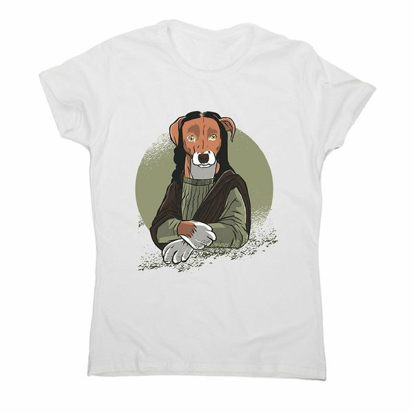 

собака monalisa - женщин смешной премиум футболка с коротким рукавом майка