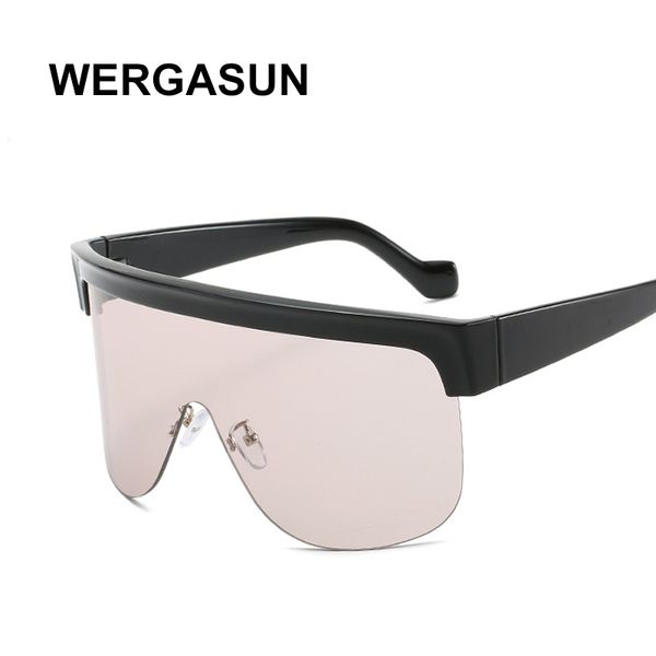 

wergasun rimless sunglasses women brand designer pilot sunglasses men oversized frame glasses lunette femme, White;black