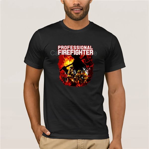 

fashion 100% cotton t-shirt men fire rescue professional firefighter cotton fashion summer 2019 trend t-shirt
