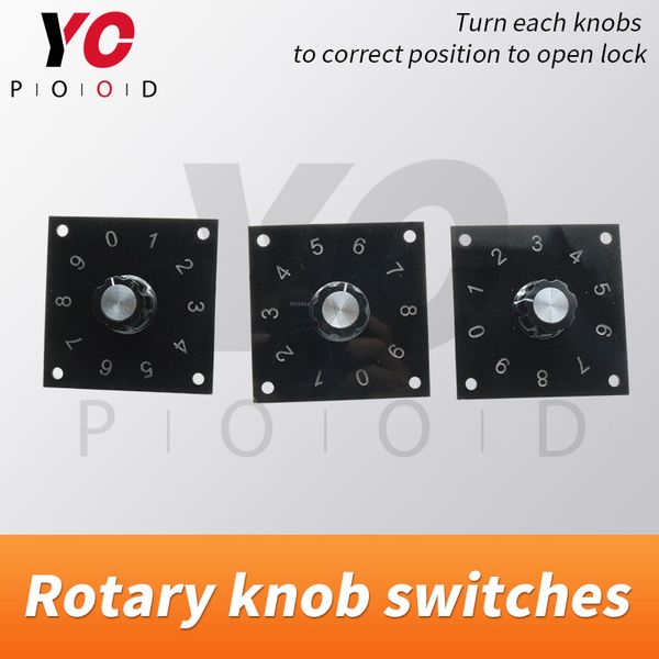 

fingerprint access control yopood live-action escape the room devices rotary knob switches turn each knobs to correct position unlock takegi
