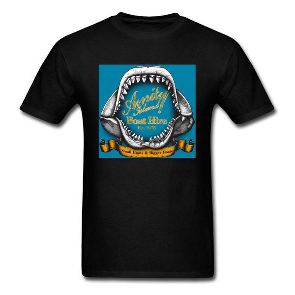 

jaws t-shirt amity island boat t shirts men crazy clothing cotton shark printed tee vintage tshirt horror adventure