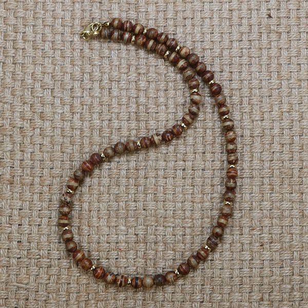 

chokers vintage handmade tribal necklace men weathered onyx stone for accessories ethnic jewelry gift co-13, Golden;silver