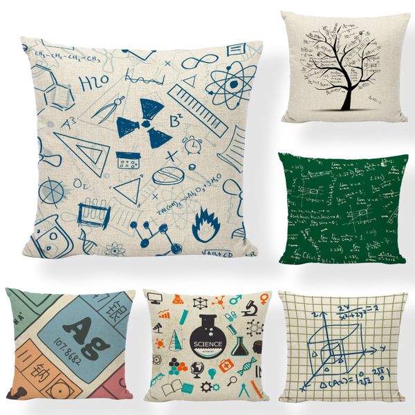 

cushion/decorative pillow simple chemistry cushion cover classic science pillowcase el home living room couch 17in decor mathematical formul