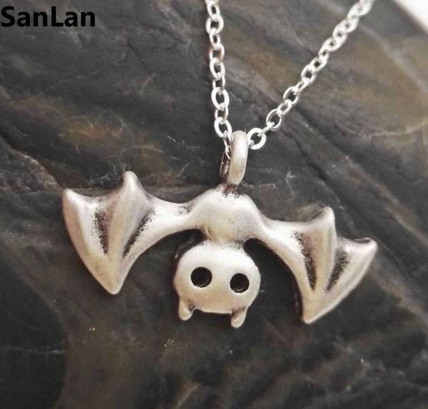 

pendant necklaces 1pcs halloween bat necklace jewelry vampire goth gift for woman sanlan, Silver